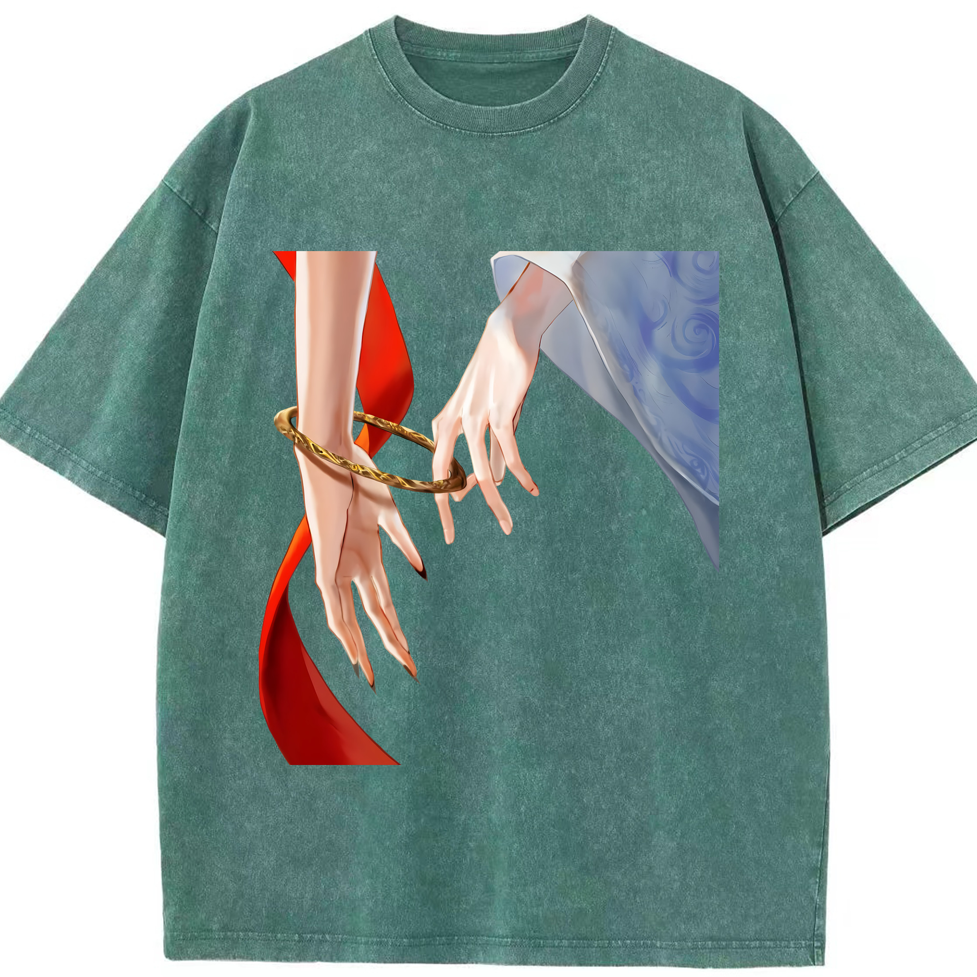 （画像用） Ne Zha 2 ナタ 魔童の大暴れ 綿100% ヴィンテージ風 半袖Tシャツ（フロントプリント）